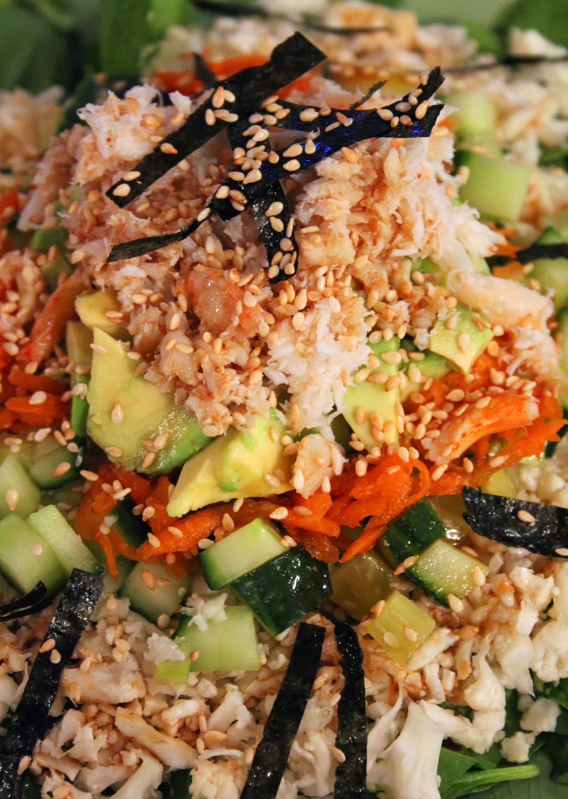 Jo and Sue California Roll Sushi Salad With Wasabi Soy Sauce Dressing