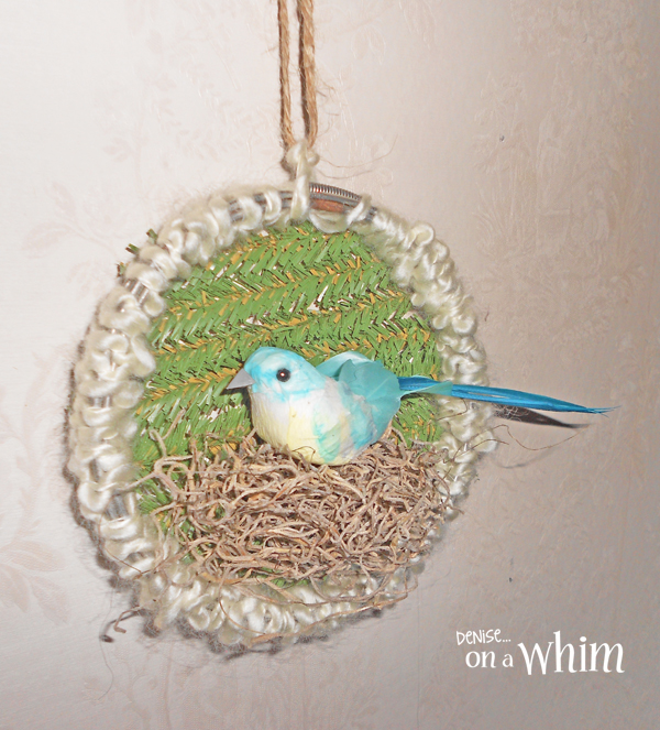 Bird in a Nest Embroidery Hoop Ornament from Denise on a Whim