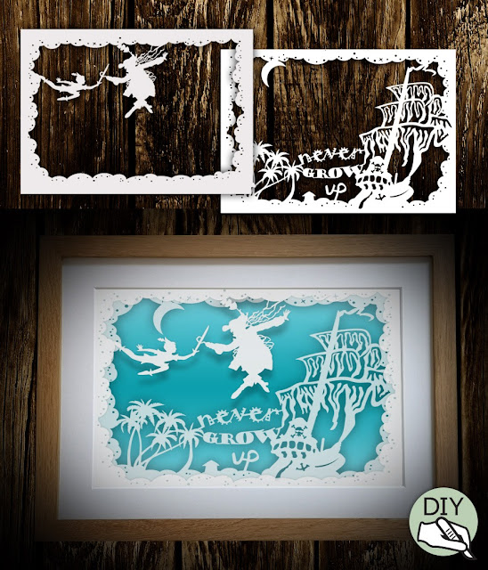Peter Pan Shadowbox Papercut Template