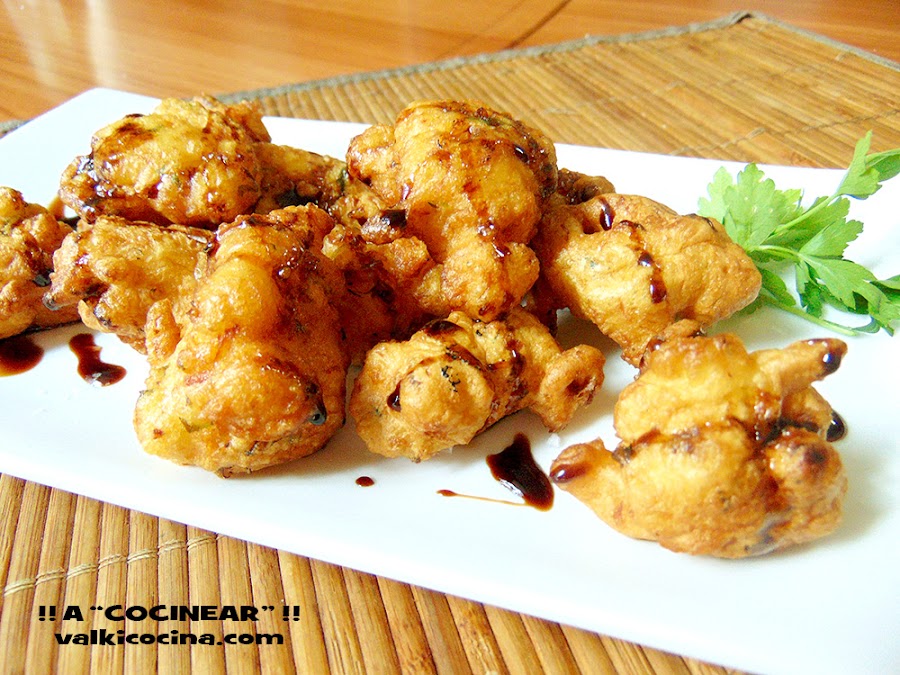 buñuelos de bacalao con reducción de Pedro Ximenez