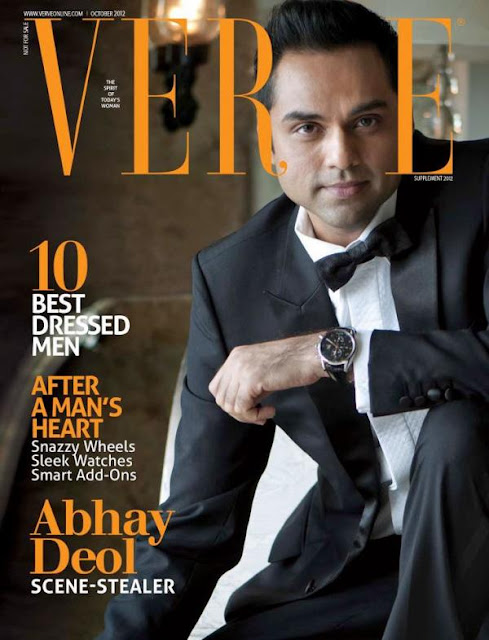 Actor Abhay Deol on the cover page of Verve Man magazine