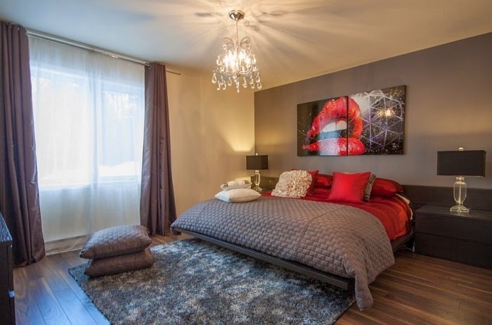 Habitaciones en rojo y gris - Ideas para decorar dormitorios