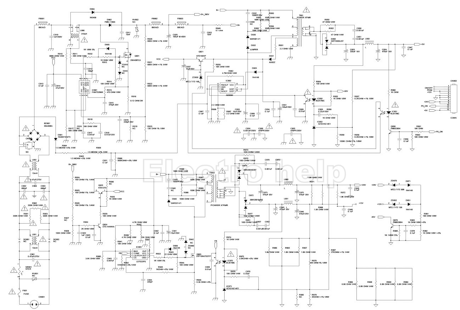 LCD TV SMPS OEM 715G3214 - OEM 715G3332 - Chinese - SCHEMATIC | Electro