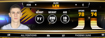 NBA 2K13 Suns Alex Len - Round 1 Pick 5th Overall