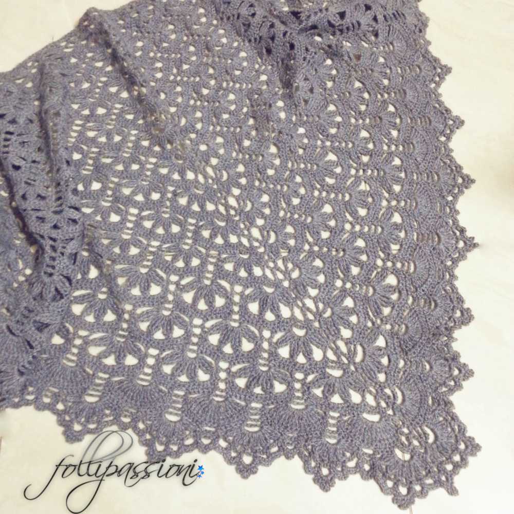Folli Passioni Flowers shawl crochet