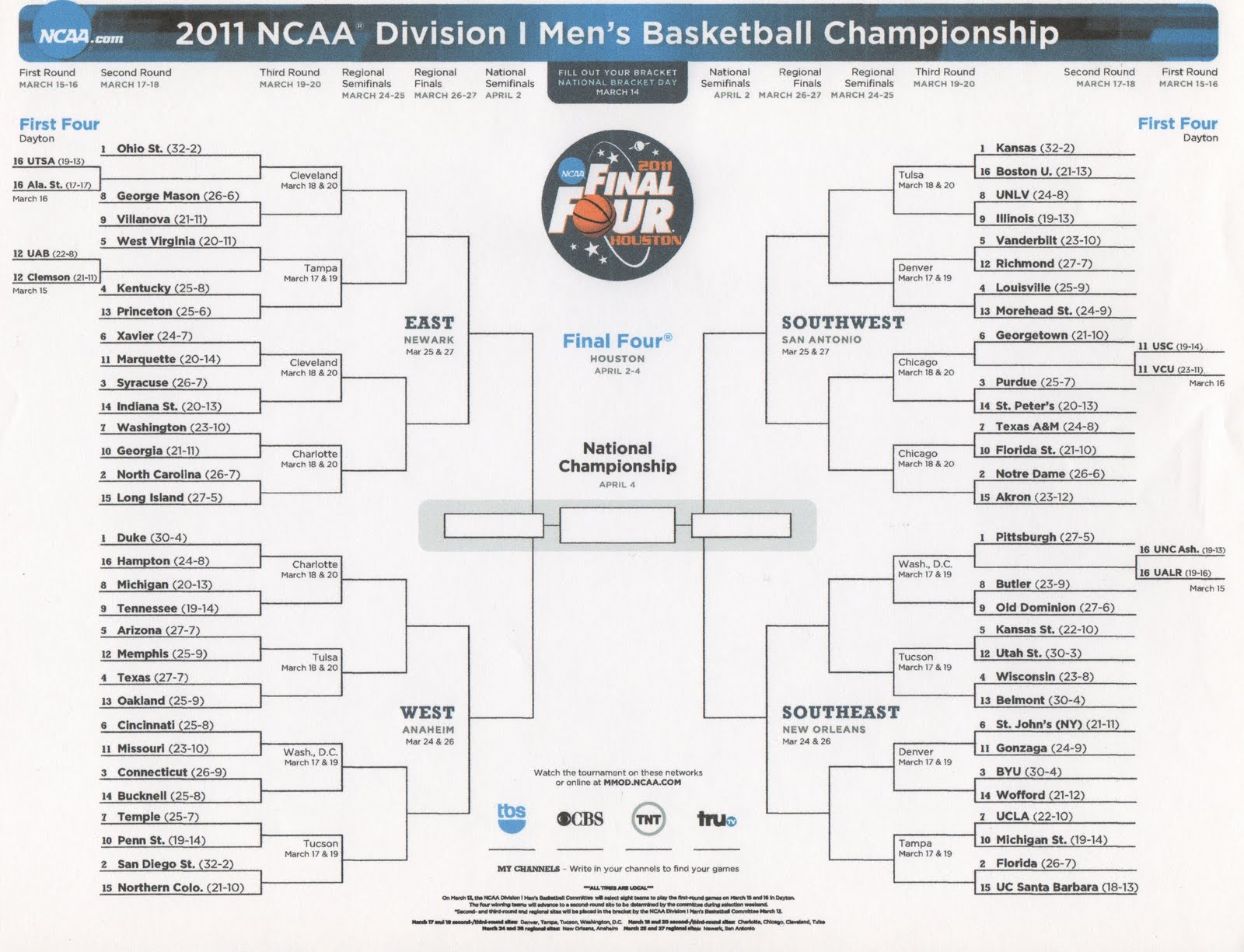 11 Ncaa Bracket 