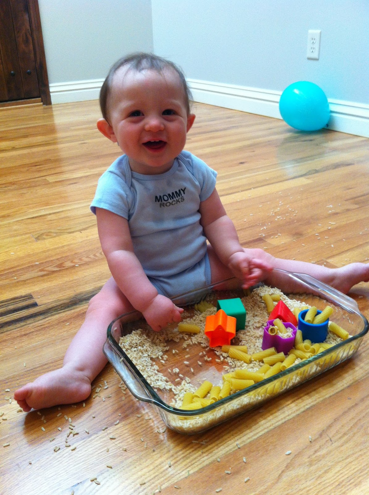 Play Create Explore: Baby Sensory Bin: Noodles, Rice, and Shapes