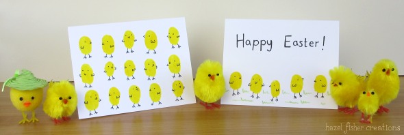 Finger print Easter chick cards - hazelfishercreations Finger print Easter chick cards - hazelfishercreations