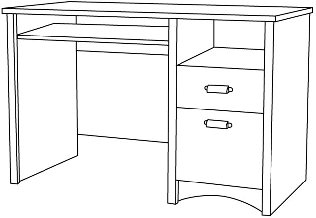 Cara Mudah Menggambar atau Sketsa Meja Komputer