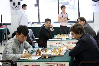 Echecs en Chine : Wang Hao (2752) s'est incliné ronde 2 avec les Noirs face au Russe Sergey Karjakin (2776) 