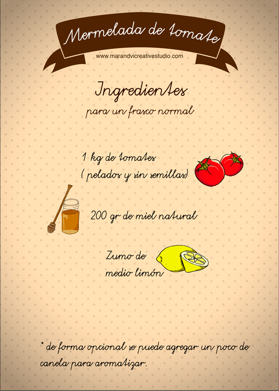 mermelada casera de tomate: ingredientes