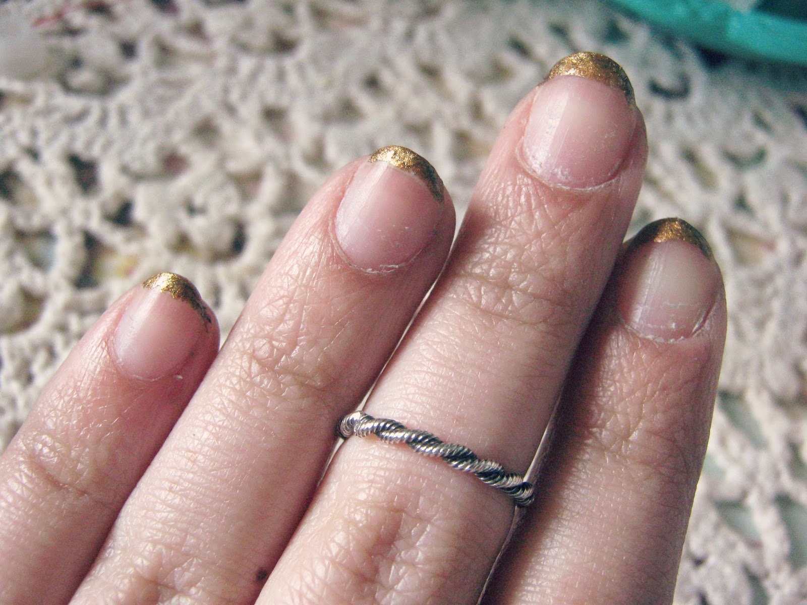Gold Tipped French Manicure Nail Art Tutorial