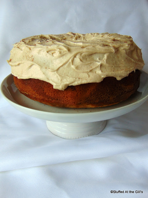 Marble Spice Cake with Brown Sugar Buttercream Frosting