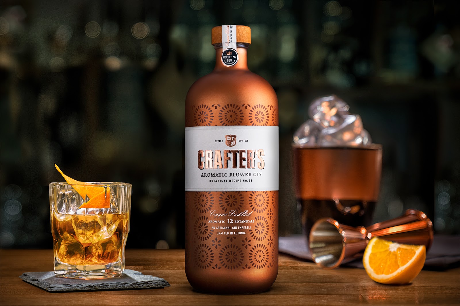 crafter 39 s copper distilled gin on packaging of the world paper flower buds