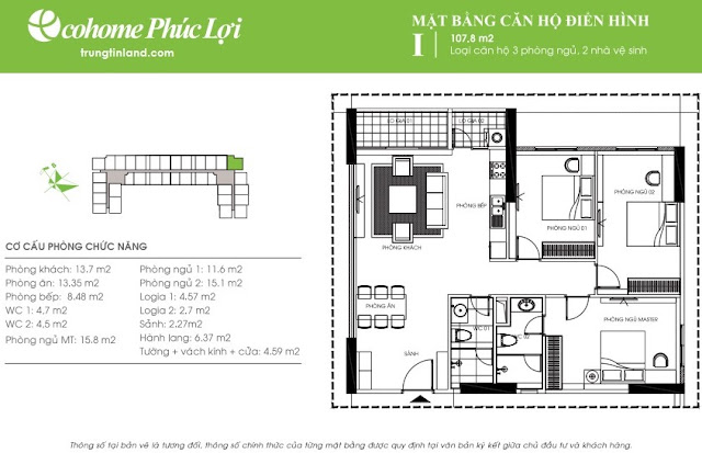 Mặt bằng Eco Home Phúc đồng long biên sàn căn hộ điển hình