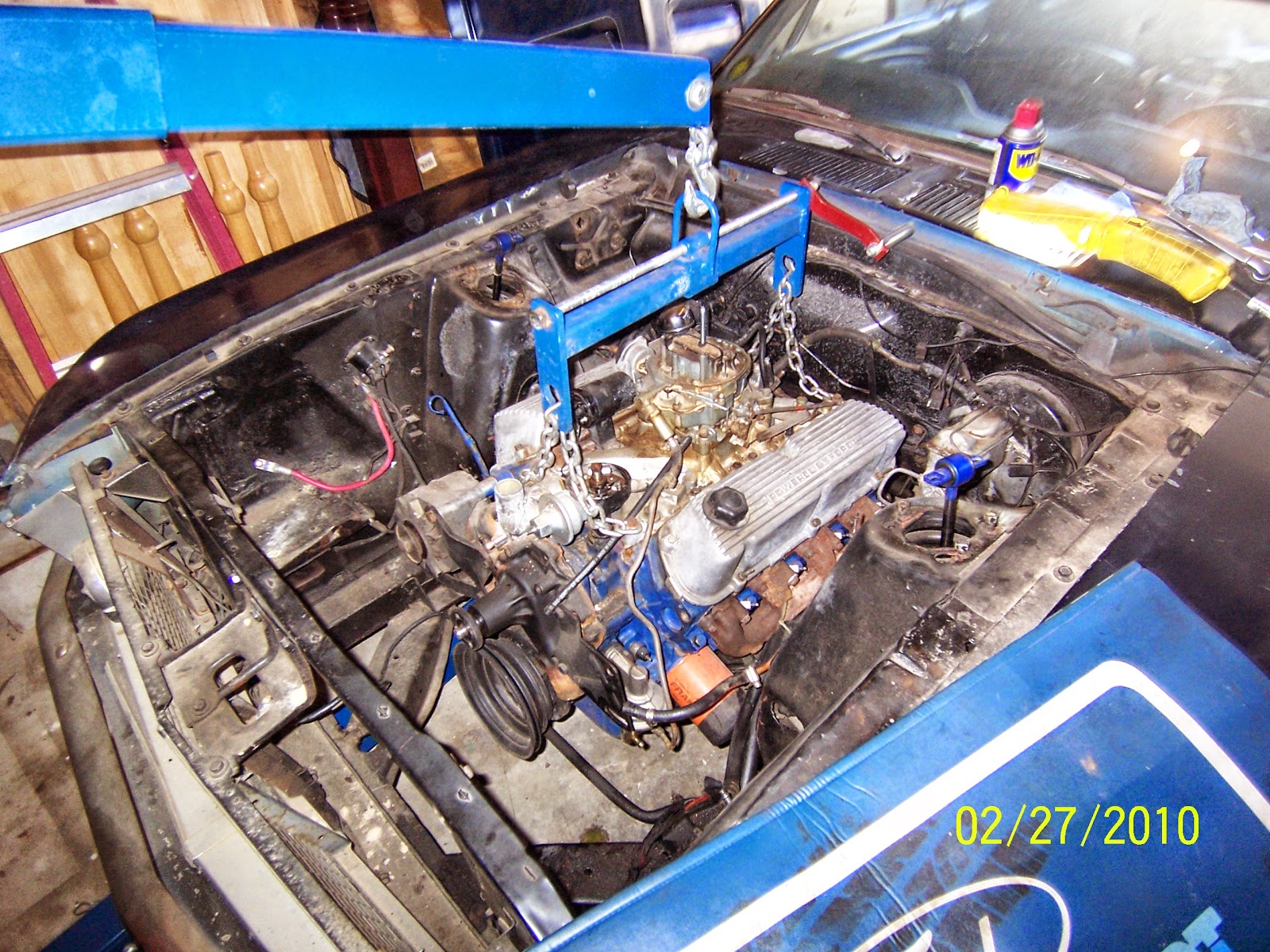 Sean's 1968 Mustang Convertible Restoration Engine Removal Part1
