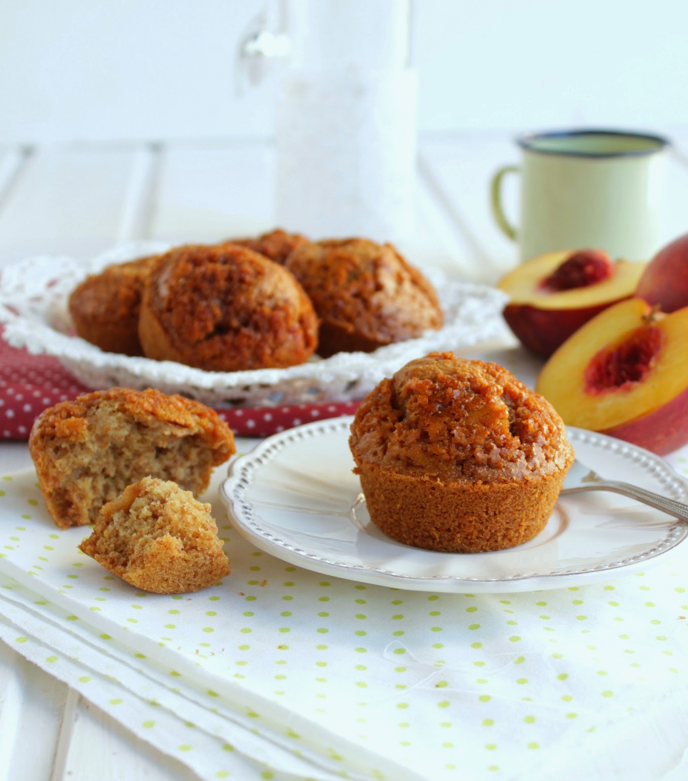 Nem acredito que é saudável! Muffins integrais de Pêssego . Whole