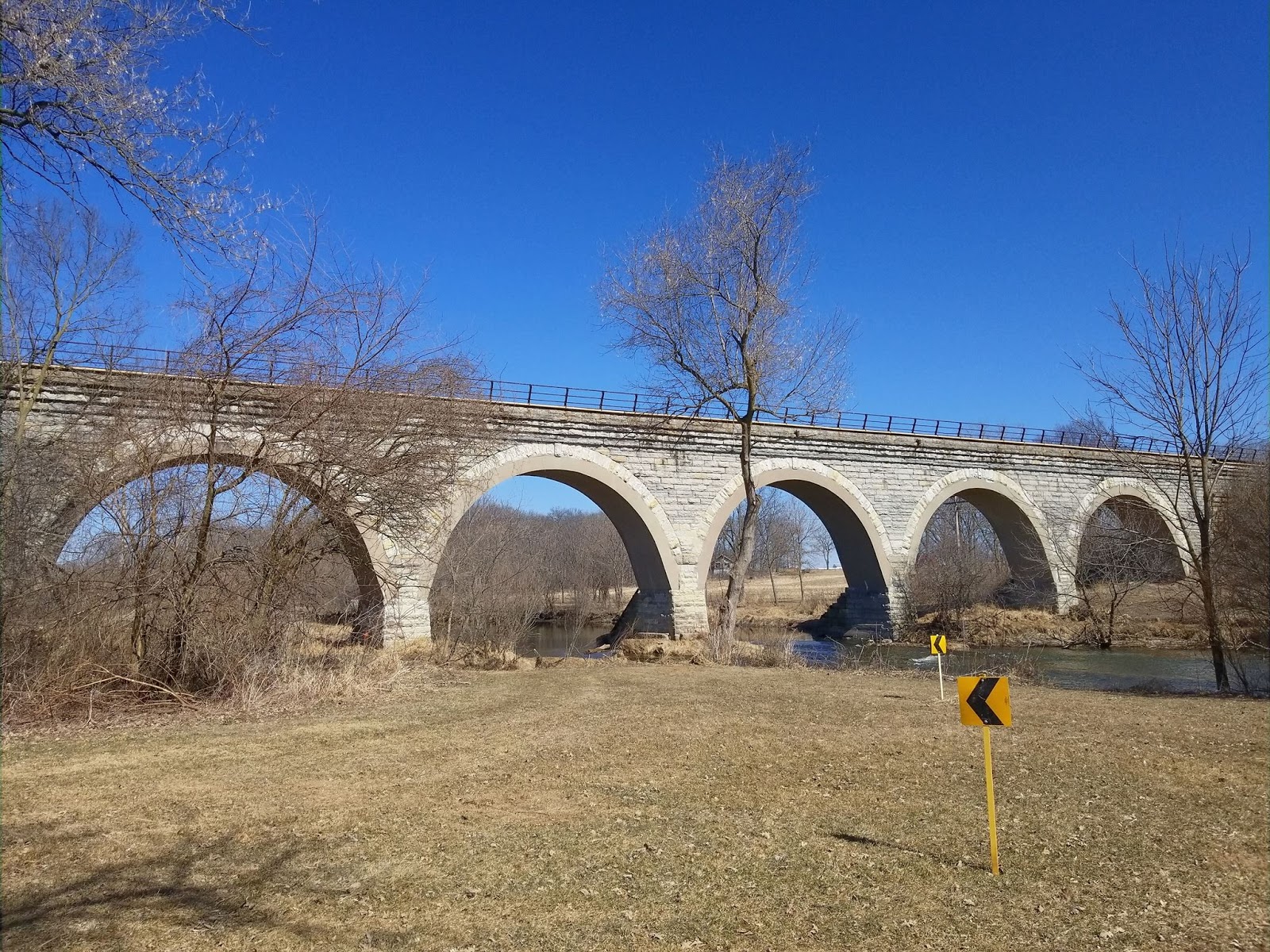 Industrial History UP/C&NW 1869 Tiffany Stone Arch Bridge over Turtle