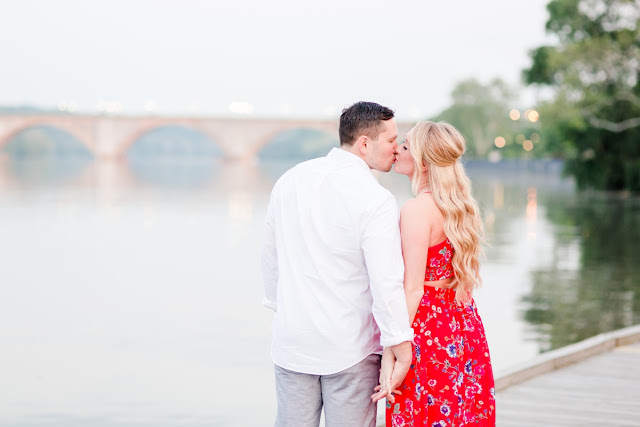 Spring Sunrise Engagement Session at the Georgetown Waterfront photographed by Heather Ryan Photography