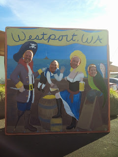 The cycling group beside the seaside in Westport, WA