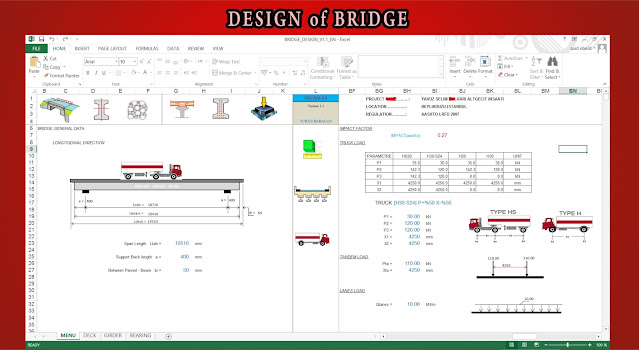 excel sheets for bridge design