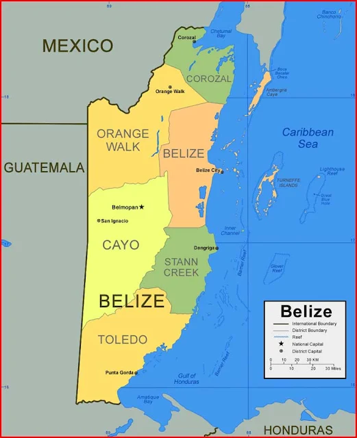 image: Belize Districts Map HD