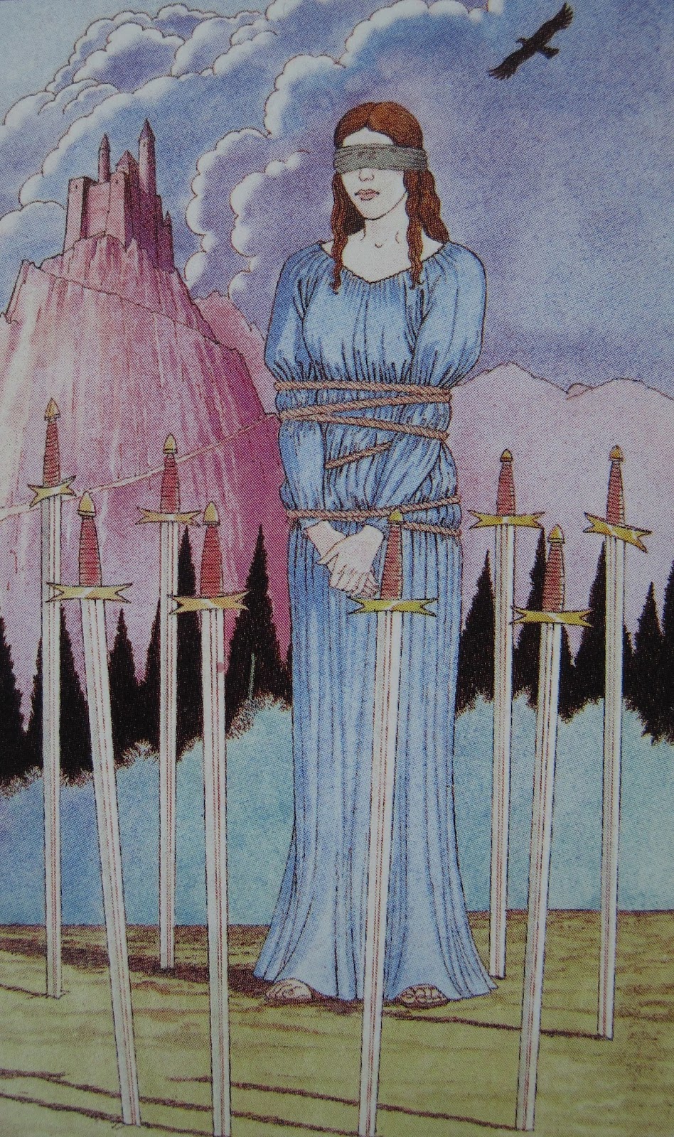 Значение карт таро. 8 мечей таро уэйта. 8 мечей райдер уэйт. Восьмерка мечей таро райдера уэйта. 8 мечей значение таро уэйта.