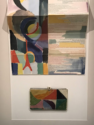 Closeup of the conclusion of The Hermitage Museum's Sonia Delaunay-Terk and Blaise Cendrars 1913 collaborative illustrated poem