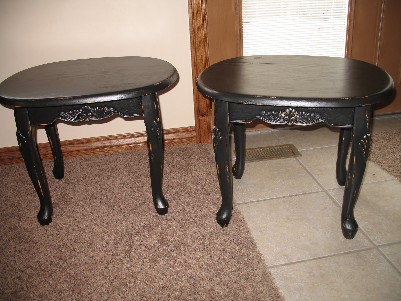 shabby and chic Black Coffee table and End Tables