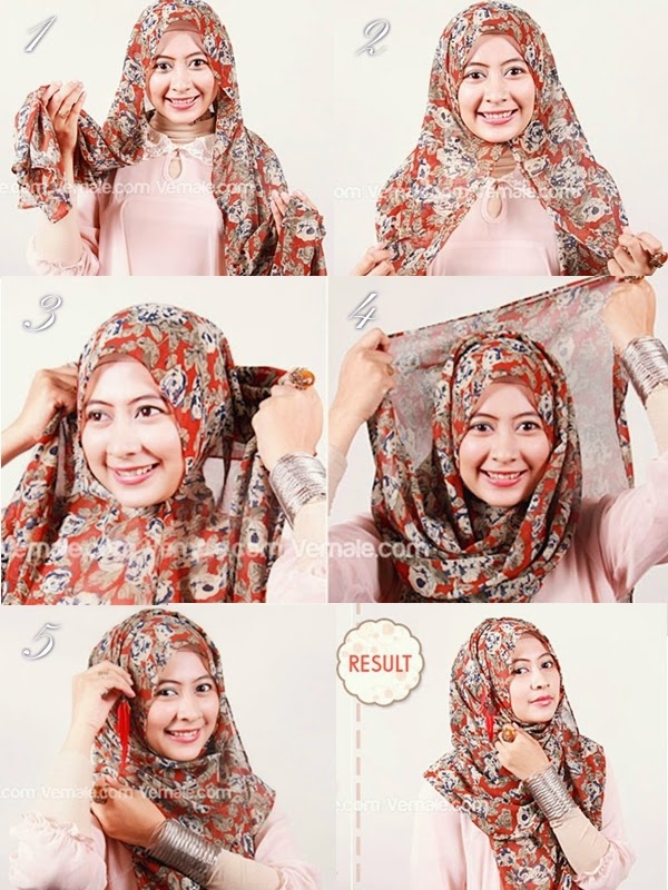 Tutorial memakai model jilbab pashmina chiffon 2018