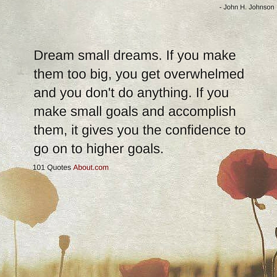 Dream small dreams. If you make them too big Dream Quotes 101 QUOTES