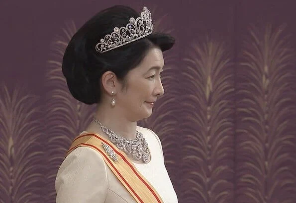 Emperor Naruhito, Emperor Masako, Crown Prince Akishino, Crown Princess Kiko, Princess Mako and Princess Kako, diamond tiara