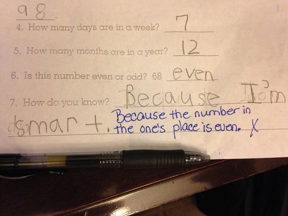Funniest Kid Test Answers