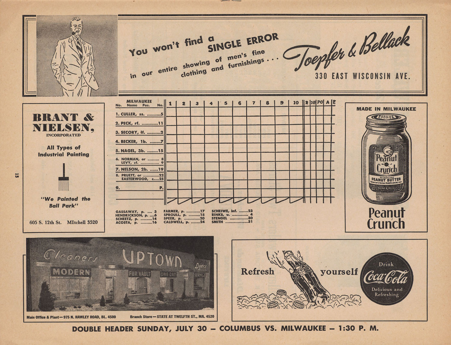 Borchert field score card archive