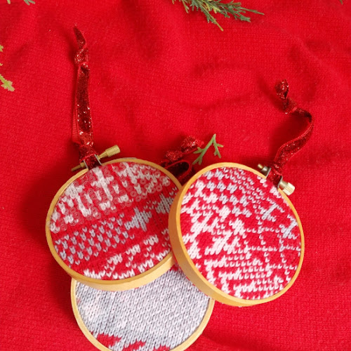 Ugly Sweater & Embroidery Hoop Ornaments - Twelve Days of Christmas