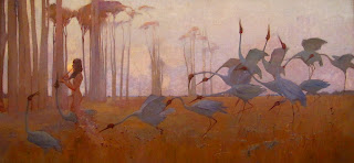 Sydney Long painting - Spirit of the Plains