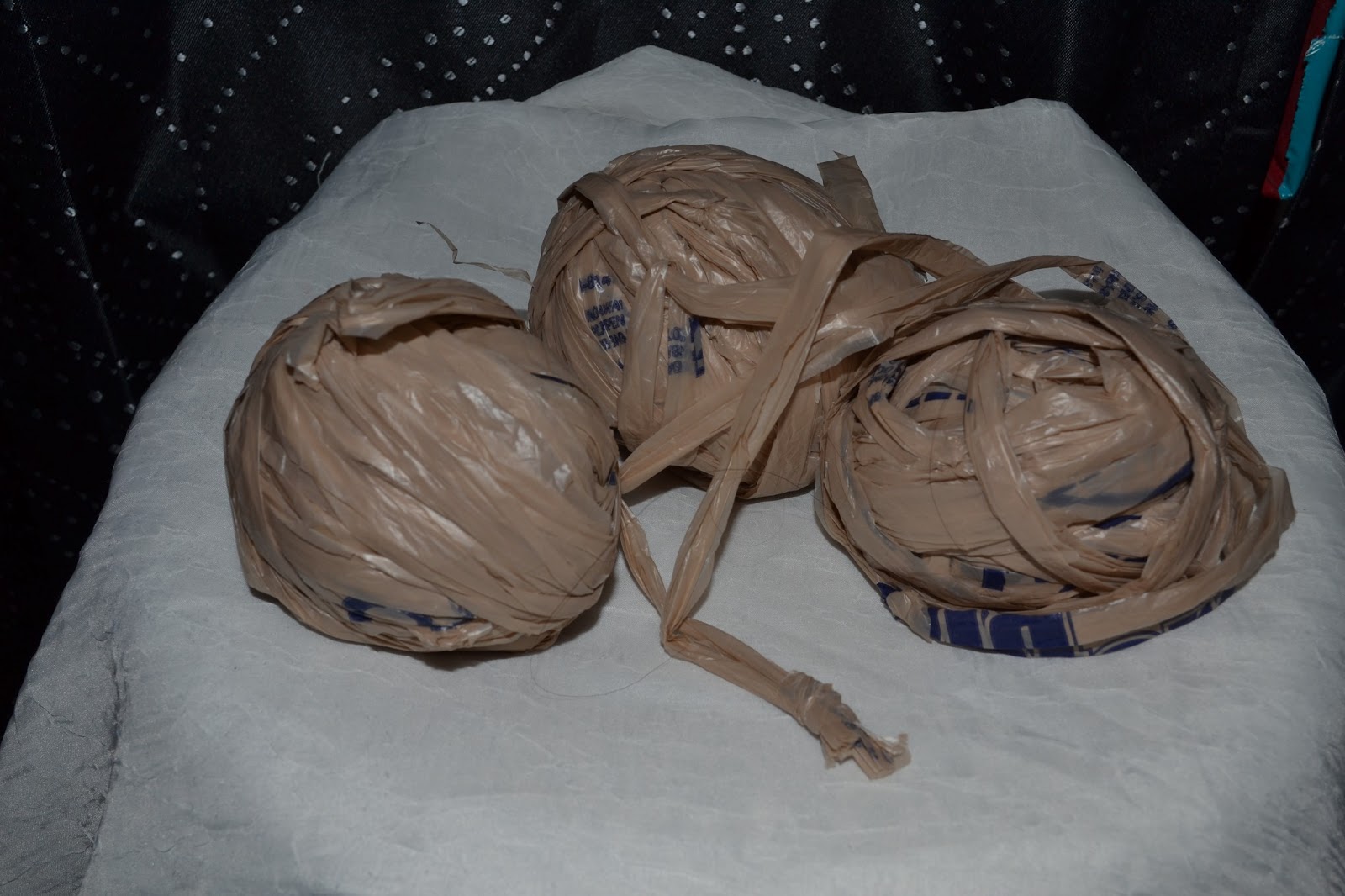 The Upcycling Nanny Upcycled Double Strand Plarnplastic bags into yarn