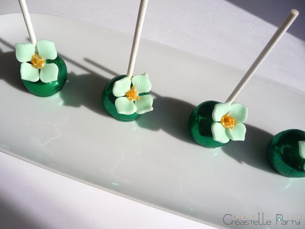 cake pops nutella avec fleur décorative