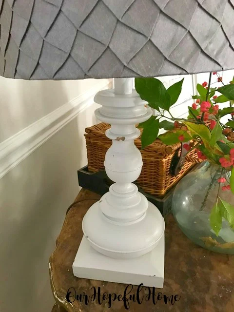 thrifted chunky white lamp base