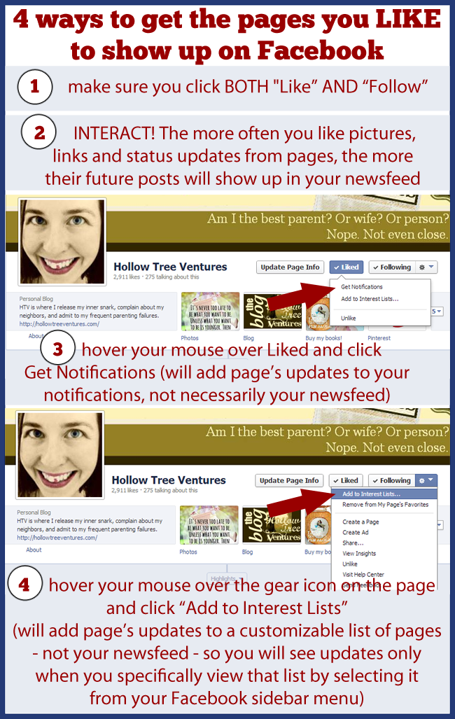 4 ways to get pages you Like to show up on Facebook, by Robyn Welling @RobynHTV