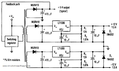Efficient Negative Voltage Regulator Circuit Diagram
