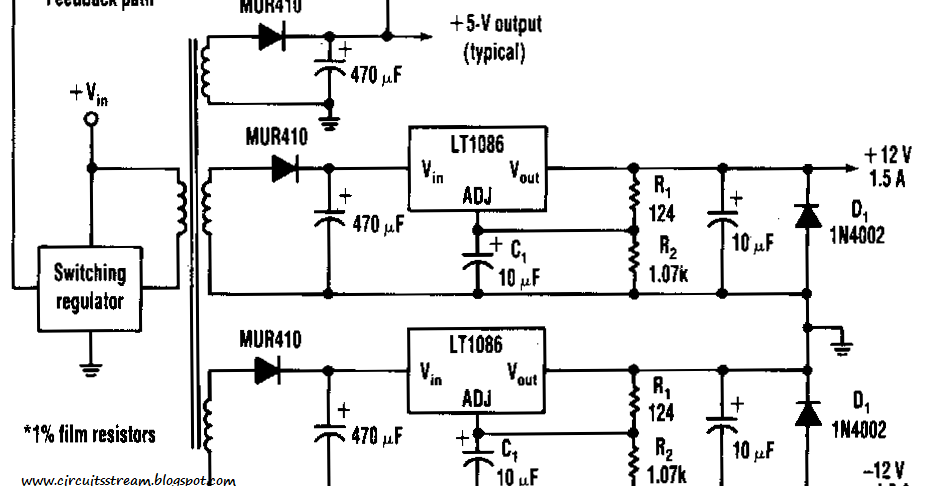 Build a Efficient Negative Voltage Regulator Wiring diagram Schematic