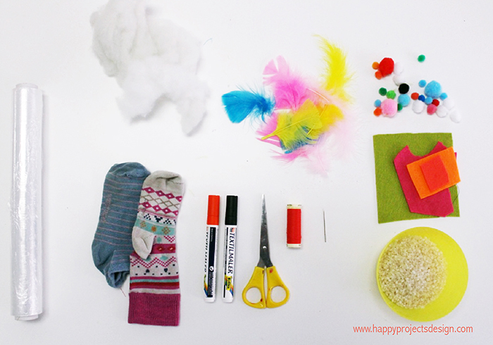 Upcycling con un calcetín: pollitos y conejitos de Pascua