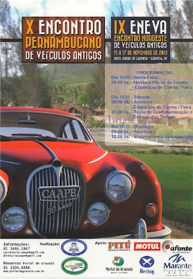 Cartaz promocional do X Encontro Pernambucano de Veículos Antigos.