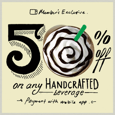 Starbucks Handcrafted Beverage Pay With Mobile App Half Price Promo