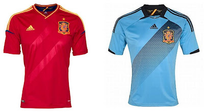 Spain Home+Away Euro 2012 Kits (Adidas)