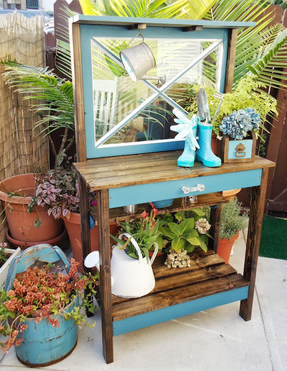 Vintage Window Table/Potting Bench - SOLD