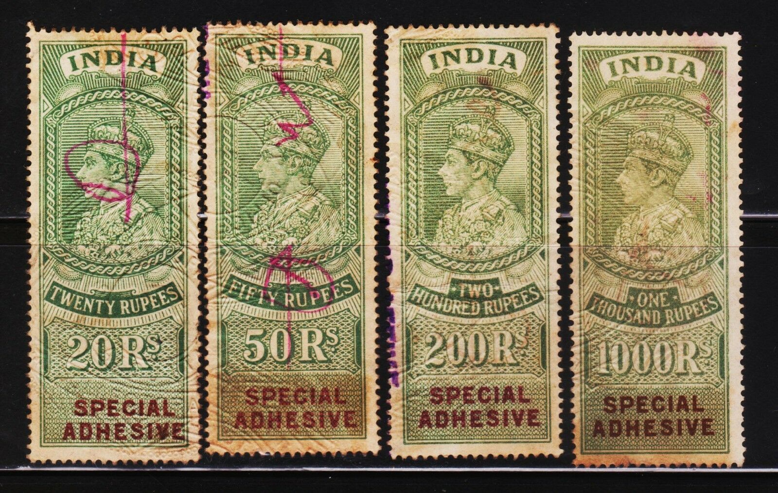 STISTAMPS British India old rare revenue fiscal stamps