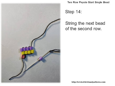 Click the image to view the Two Row or Peyote Start beading tutorial image larger.