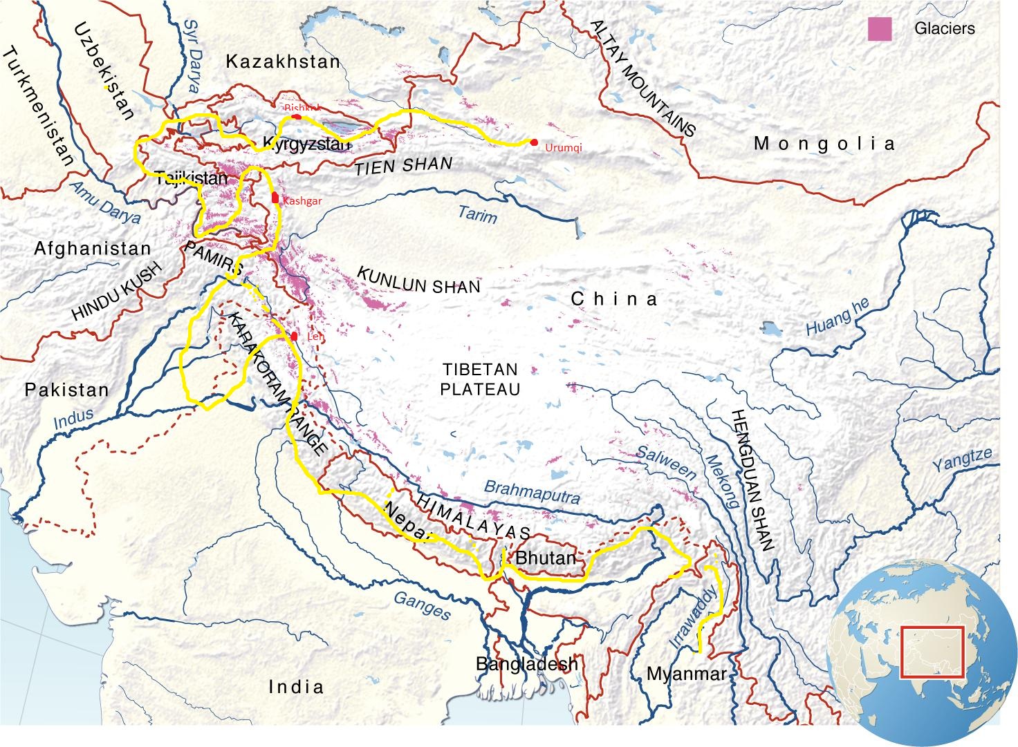 Asian Mountains Map 23